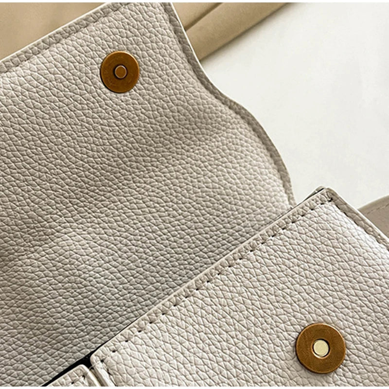 Luxury Trapezoidal Clutch Bag Hardware Lock Design Square Shoulder Handbag