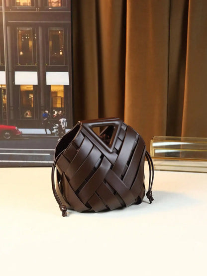 Woven Design Women Handbag, Tote Basket Bag, High-End Inverted Triangle Shaped Handbag