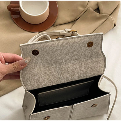 Luxury Trapezoidal Clutch Bag Hardware Lock Design Square Shoulder Handbag