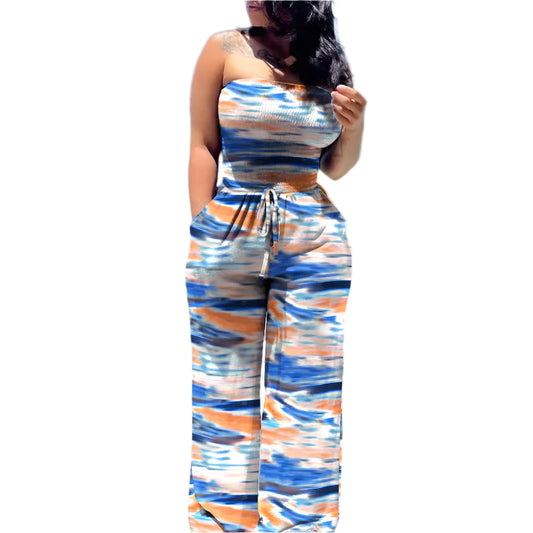 Polka Dot Printing Jumpsuits Women Spring Streetwear Casual Clothes Off Shoulder Overall