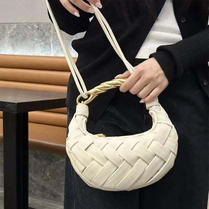 Woven Bird's Nest Bag Brand Creative Design Dumpling Shape Comfortable Fabric Commuter Shoulder Messenger Bag