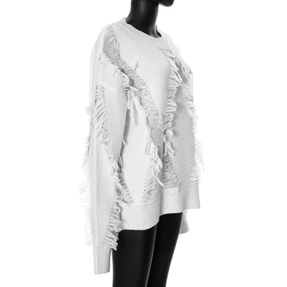 Tassel Oversize Knitted Sweater For Women Autumn Jumpers