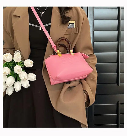 PU Leather Boston Bag Women's Shoulder Bag - Stylish Handbag for Work, Casual Purse