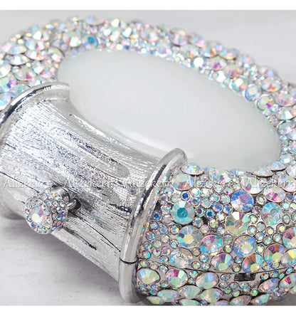 Oval Shaped Crystal Evening Bag Women Boutique Gorgeous Classy Diamond Clutch Purses And Handbags Bridal Wedding Party