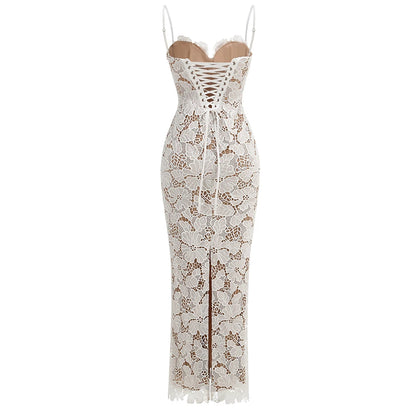 Women's Evening Dress Elegant Lace Up Long Maxi Dresses Party Dress Cocktail Dress