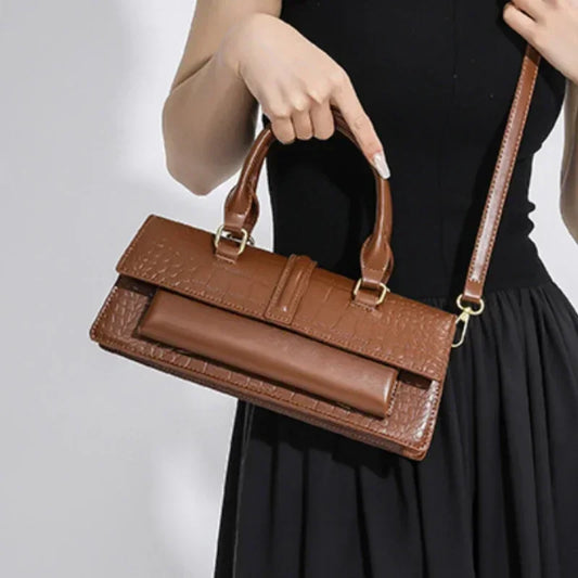 Ladies Shoulder Bag High Quality PU Stone Pattern Crossbody Bag for Women Armpit Clutch