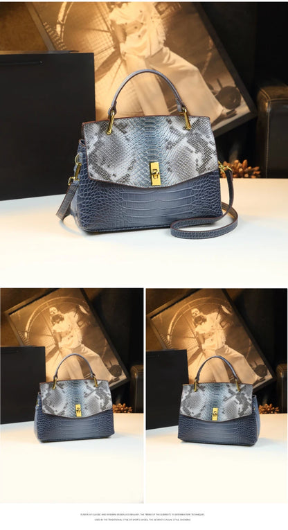 Luxury Genuine Leather Women Handbags Quality Cowhide Shoulder Messenger Bag