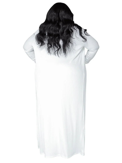 Plus Size Dress Sets 2 Piece Outfits Maxi Dress and Cover Coat Matching Suit