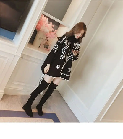 Turtleneck Loose Sweater Knit Pullover Jumper Women Clothing Bat sleeve Sweater