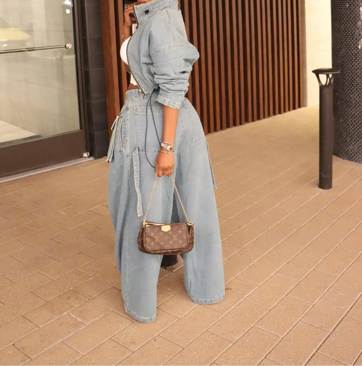 Denim Two Piece Sets Women Pant Set Y2k Streetwear Coats Jeans Elegant Matching Sets
