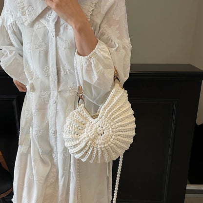 Luxury Hand-woven Shell Bag Women Seaside Conch Shell Messenger Bag