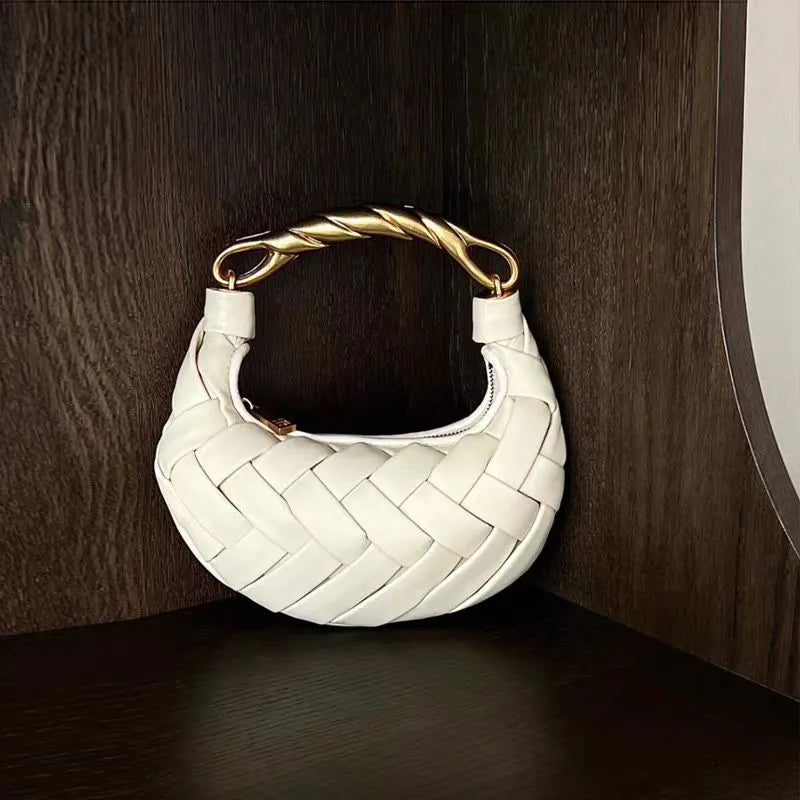 Woven Bird's Nest Bag Brand Creative Design Dumpling Shape Comfortable Fabric Commuter Shoulder Messenger Bag
