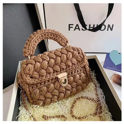 Shoulder Crochet Bag Exclusive Metal Lock and Buckle Hardware Set