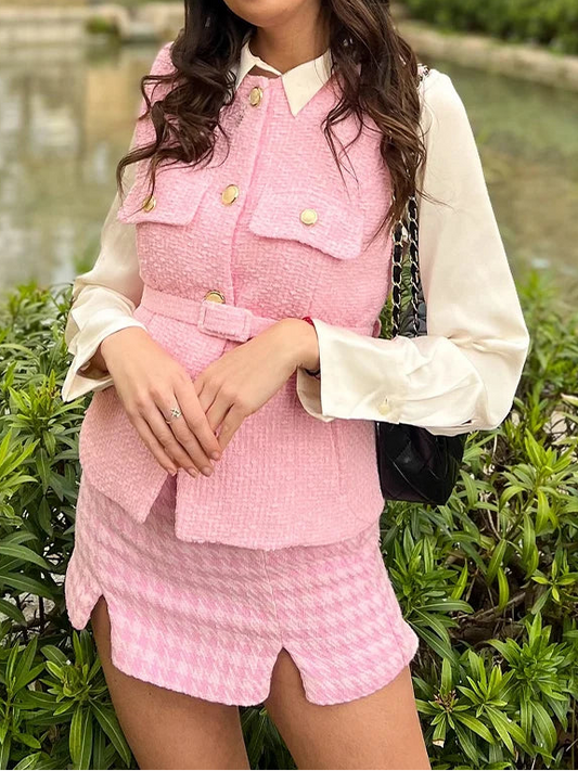 Vintage Round Neck Textured Vest Top Casual Sleeveless Tops