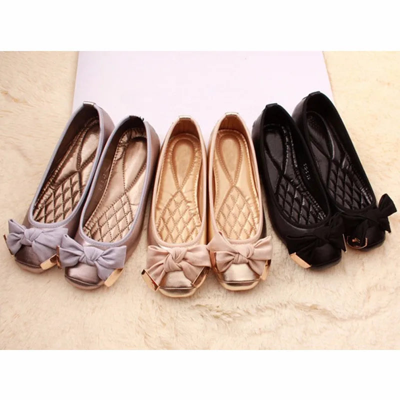 Women Ballet Flats Shoes Bowknot Flat Shoes