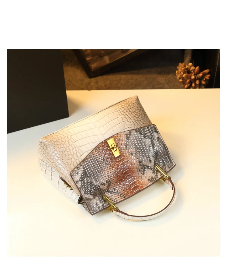 Luxury Genuine Leather Women Handbags Quality Cowhide Shoulder Messenger Bag
