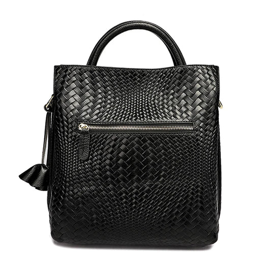 women's handbag, large capacity woven texture bucket bag, multiple colors