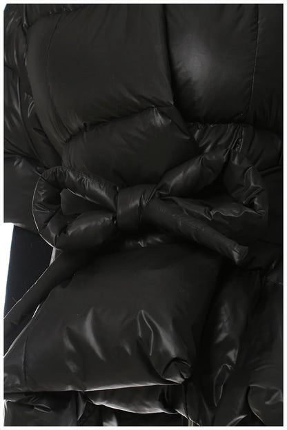 Women's Cotton-padded Coat Belt Irregular Waist Camouflage Knitted Sleeve Parkas Jackets Winter Jackets