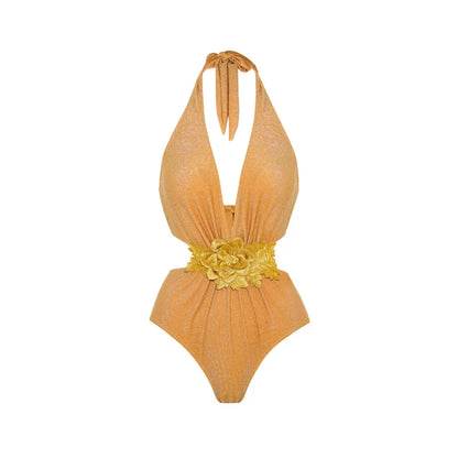 Swimwear Women With Skirt Bathing Suit Summer New Ruffle Splice Print Beachwear Bikini Cover Ups