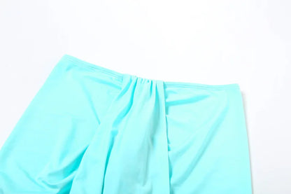 Hollow Metal Buckle 2 Piece Set Resort Wear Women Y2K Split Maxi Skirt Matching Clubwear Outfits