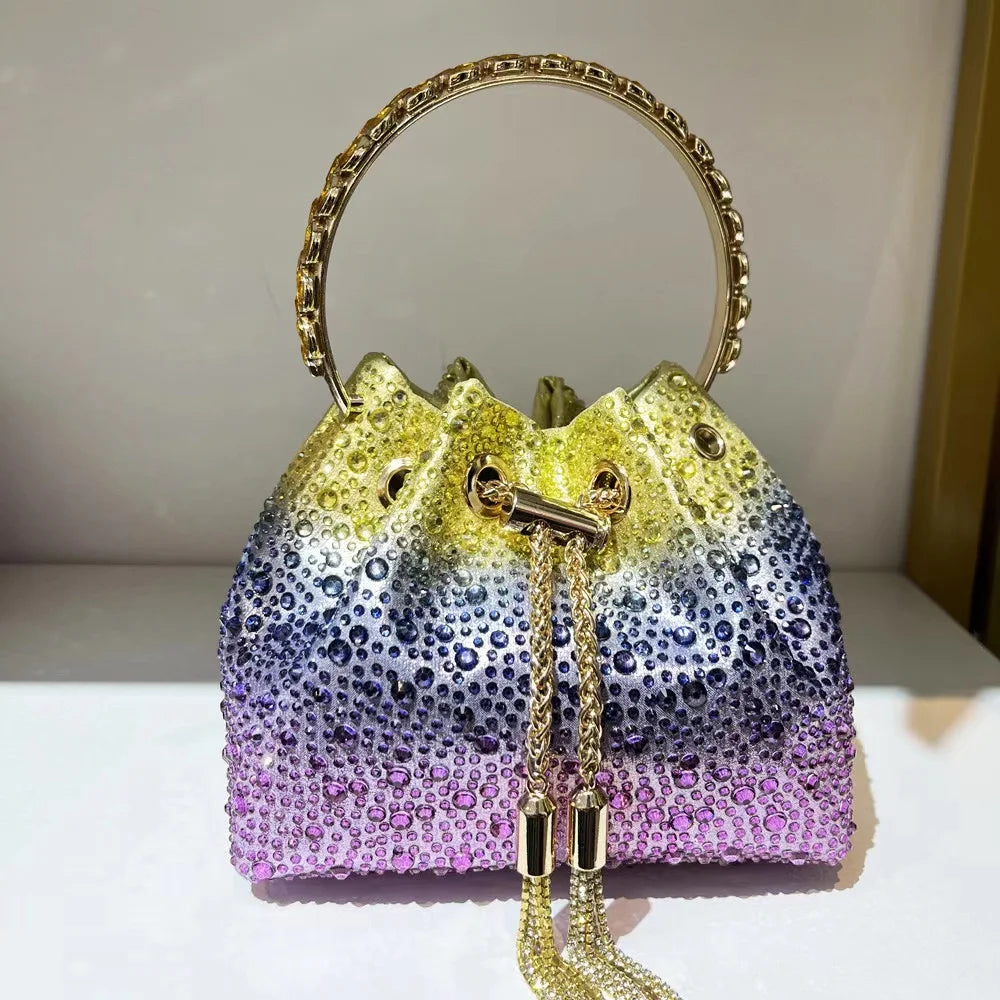 Wedding Party Clutch Purse Glitter Shiny Diamond Banquet Bag Chain Bag