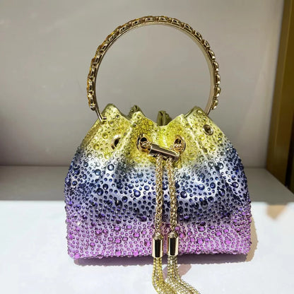 Wedding Party Clutch Purse Glitter Shiny Diamond Banquet Bag Chain Bag