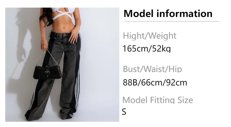 Wide Leg Jeans Cargo Pants Sexy Women High Waist Elegant Streetwear Denim Casual Straight Trousers