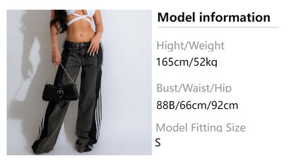 Wide Leg Jeans Cargo Pants Sexy Women High Waist Elegant Streetwear Denim Casual Straight Trousers