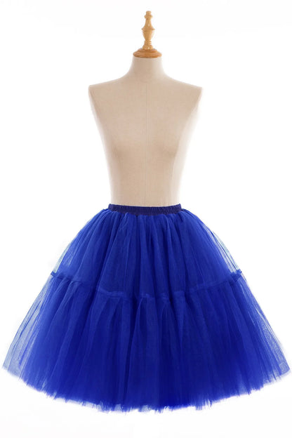 Fluffy Tulle Skirt Petticoat Adult Elastic Waist Underskirt Layers Bridal Midi Tutu Skirts Women Prom Evening