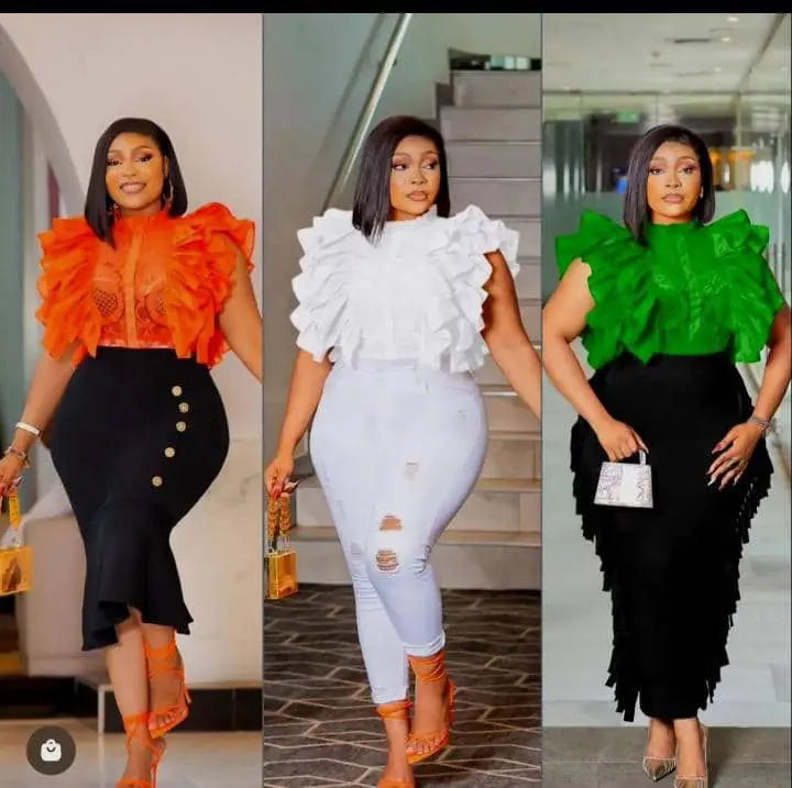 Women Blouse Shirts Stand Collar Y2k Tops Ruffles Lace Sexy Blouses