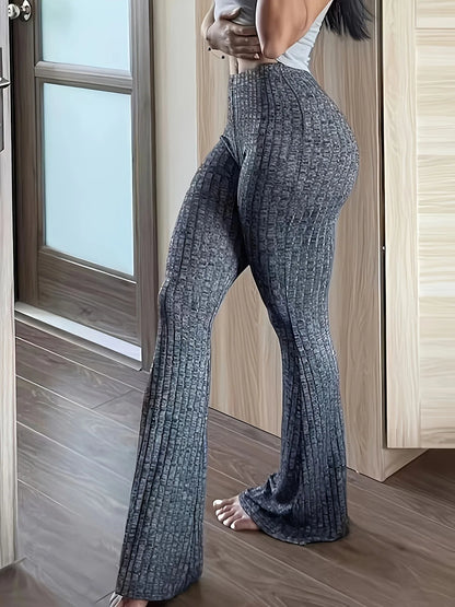 Slim High Waist Capris Sexy Bell Bottom Flare Tights Solid Hot Y2k Woman Pants