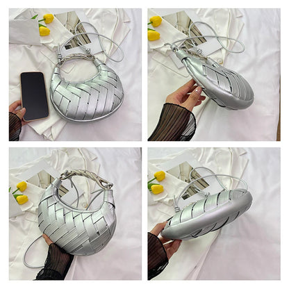 Woven Bird's Nest Bag Brand Creative Design Dumpling Shape Comfortable Fabric Commuter Shoulder Messenger Bag