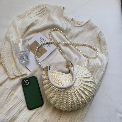 Luxury Hand-woven Shell Bag Women Seaside Conch Shell Messenger Bag