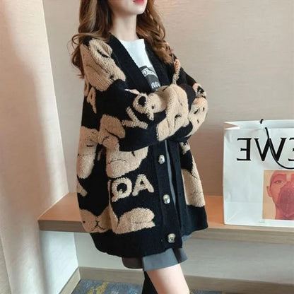 Cardigan Women New Fashion Casual Sweater Jacket Loose Knitting Warm Cardigan