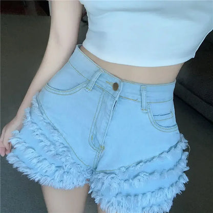 Female Short High Waist Denim Shorts Classic Y2k for Summer