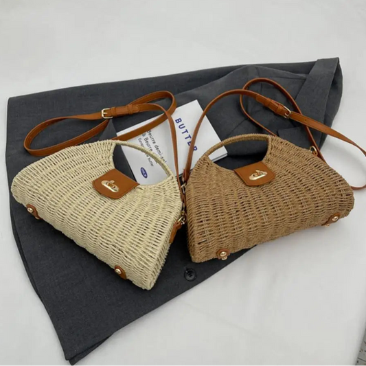 Women Crossbody Bags Handmade Summer Woven Shell Hand-Woven Bag