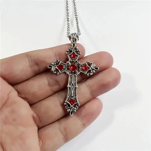 Simple Cross Gothic Baroque Christian Cross Pendant Necklace