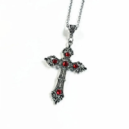 Simple Cross Gothic Baroque Christian Cross Pendant Necklace