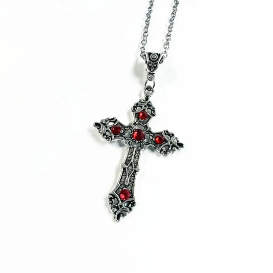 Simple Cross Gothic Baroque Christian Cross Pendant Necklace