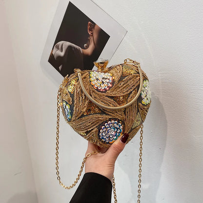 Luxury Gold Clutch Bags for Women Evening Purse Designer Crossbody Bag