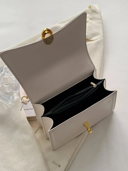 Scarf Bow Decor Lightweight Flap Bag, Business Casual Mini Women's Shoulder Bag
