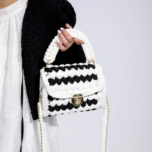Crochet Bag  Shoulder Bag Chunky Knit Handle Bag