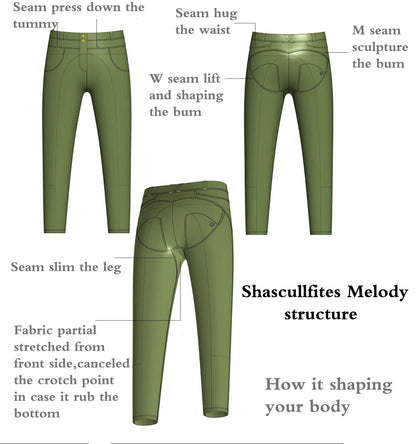 Glossy Pants High-Waisted Metallic Leather Leggings Scrunch Butt Pants for Women