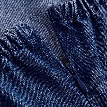 Women Denim Mini Dresses A Line Sling Stretchy Y2k Causal Denim Dress