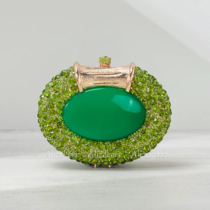 Oval Shaped Crystal Evening Bag Women Boutique Gorgeous Classy Diamond Clutch Purses And Handbags Bridal Wedding Party
