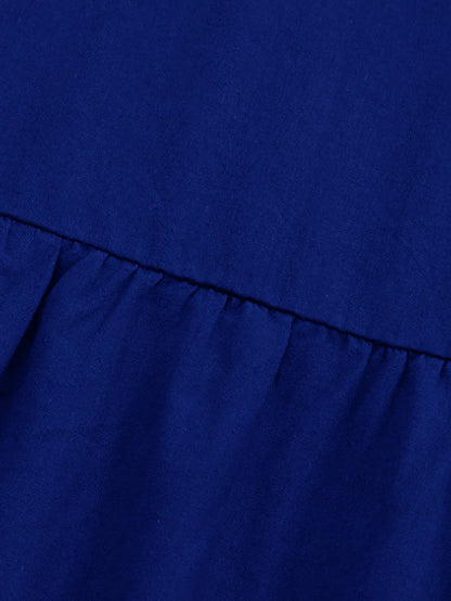 Women's Patchwork Solid Color Loose Skirt; Commuting Casual Cake Skirt; Elastic Waist Elegant Skirt