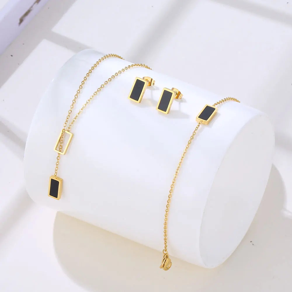 Stainless Steel Necklaces set Light Luxury Elegant Delicate Geometry Pendant Charm Chain Necklace For Women