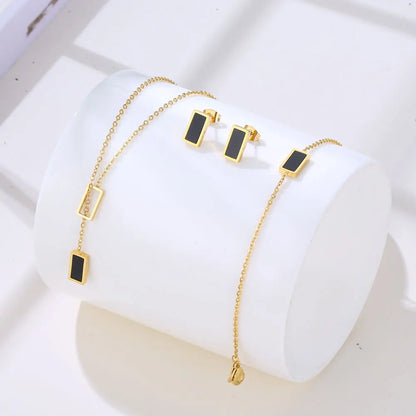 Stainless Steel Necklaces set Light Luxury Elegant Delicate Geometry Pendant Charm Chain Necklace For Women