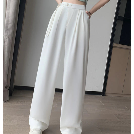 Chic High Waist String Wide Leg Women‘s Full Loose Trousers