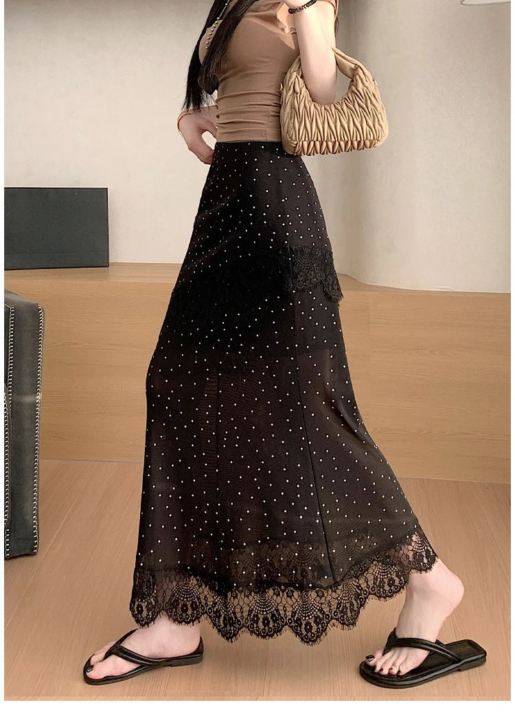Polka Dot Lace Skirt Printed Women's Wrap Skirts for Women